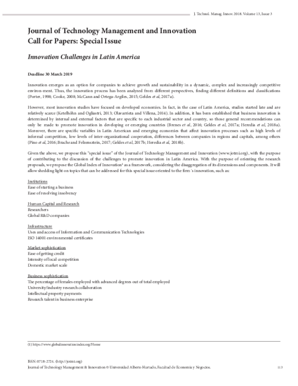 (PDF) Innovation challenges in Latin America