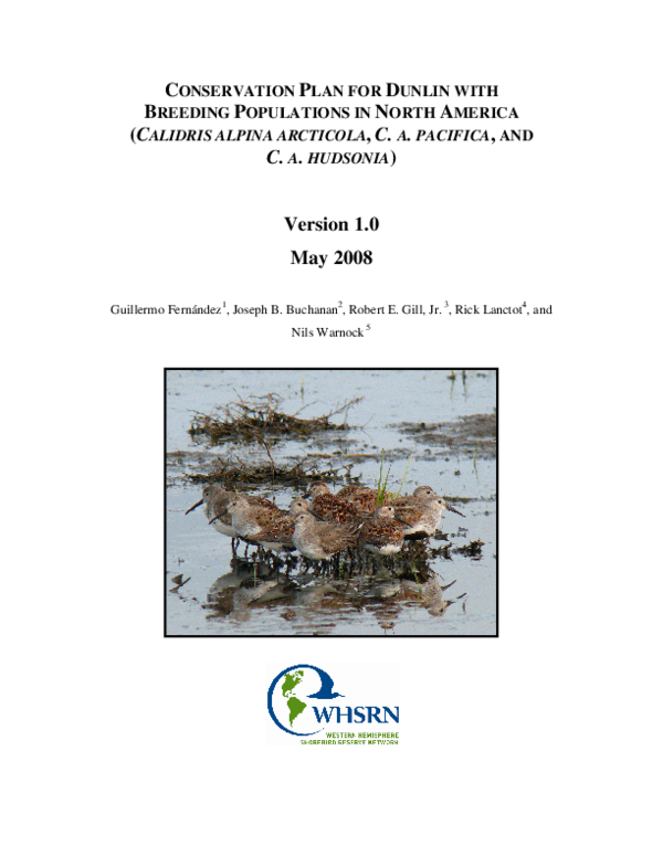 (PDF) Conservation plan for Dunlin with breeding populations in North ...