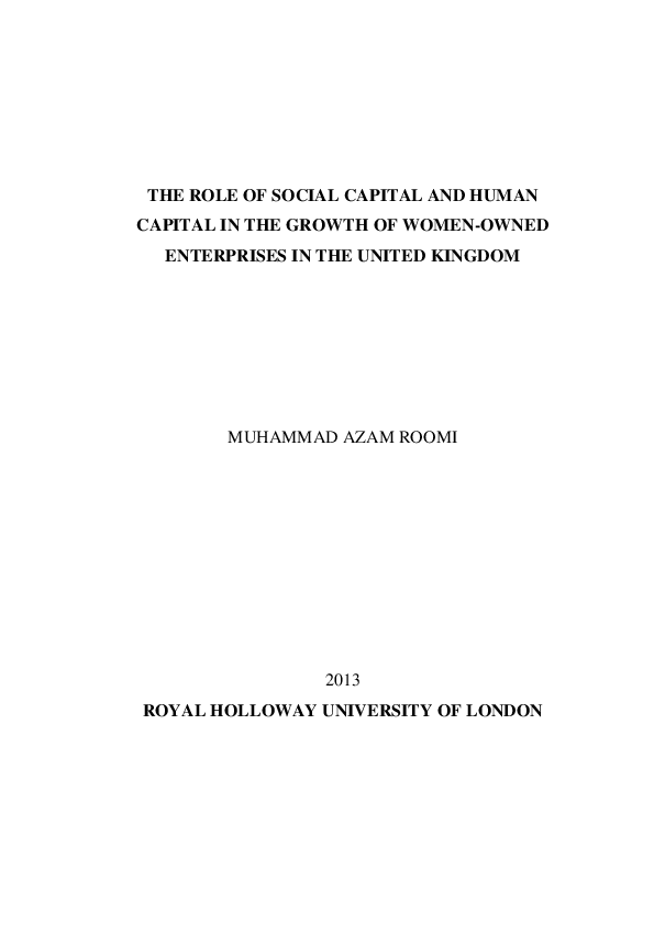 (PDF) The role of social capital and human capital in the growth of ...