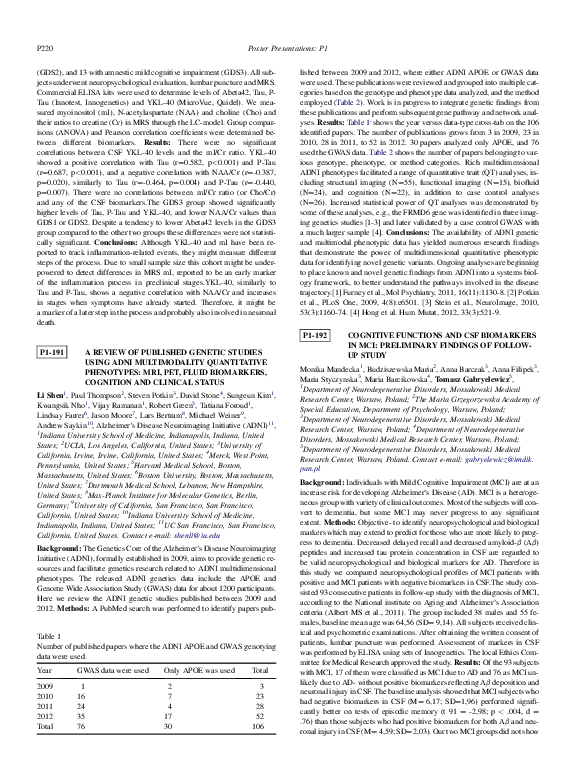 (PDF) A review of published genetic studies using ADNI multimodality ...