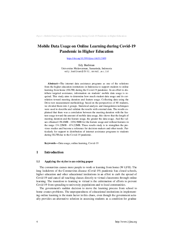 (PDF) Mobile Data Usage on Online Learning during COVID-19 Pandemic in ...