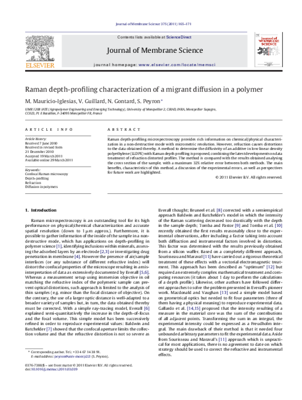 (PDF) Raman depth-profiling characterization of a migrant diffusion in ...