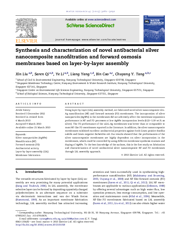 (PDF) Synthesis and characterization of novel antibacterial silver ...