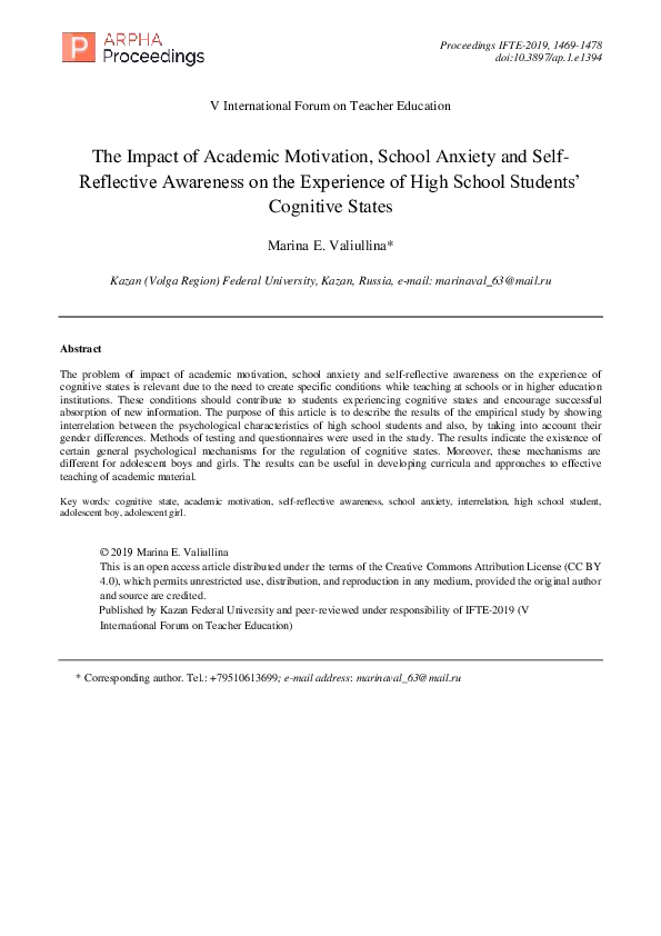 (PDF) Attachment, self-concept, and academic motivation in high-school ...