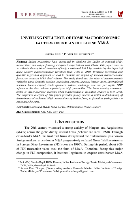 (PDF) Unveiling Influence of Home Macroeconomic Factors on Indian ...