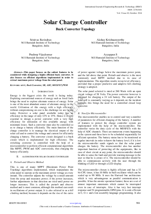 (PDF) Solar Charge Controller