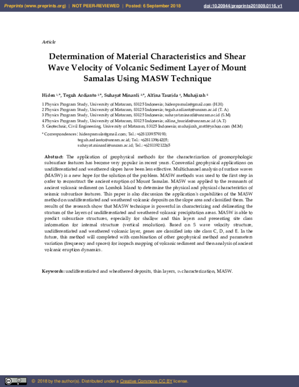 (PDF) Determination of Material Characteristics and Shear Wave Velocity ...