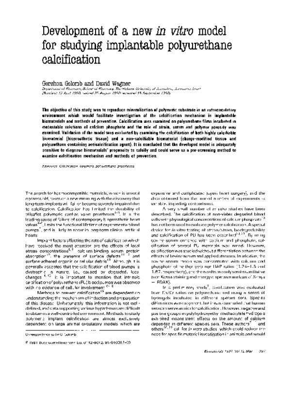 (PDF) Development of a new in vitro model for studying implantable ...