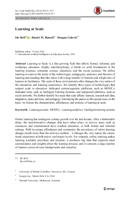 (PDF) Learning at Scale