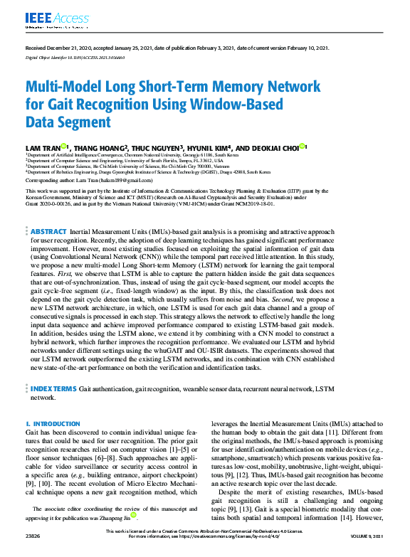 (PDF) Multi-Model Long Short-Term Memory Network for Gait Recognition ...