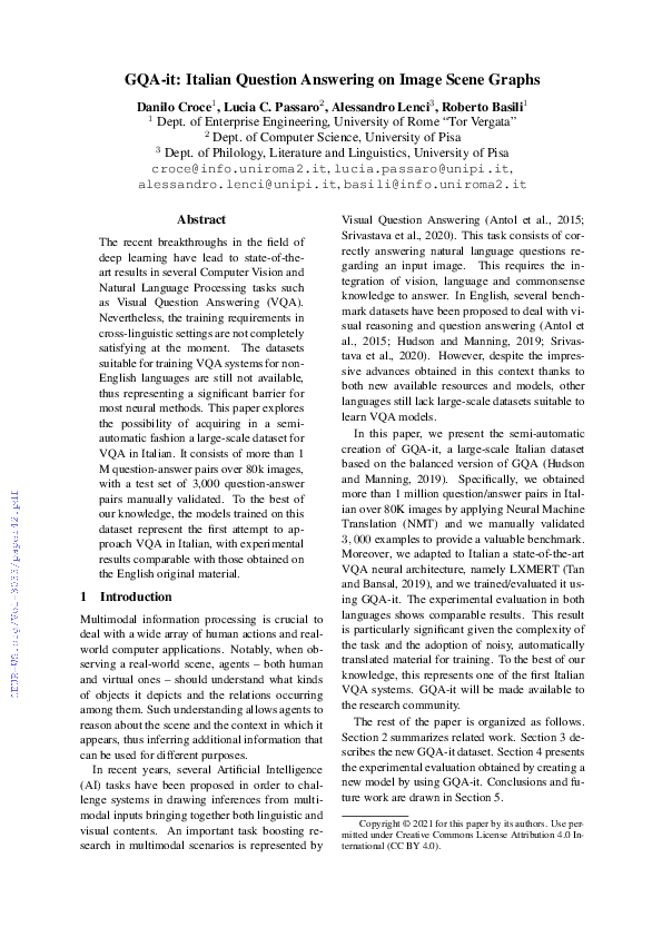 (PDF) GQA-it: Italian Question Answering on Image Scene Graphs