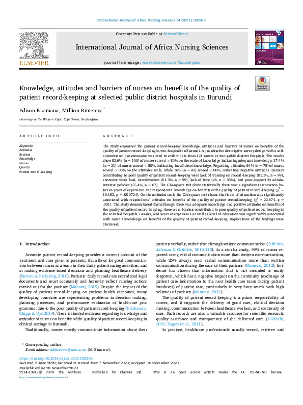 (PDF) Knowledge, attitudes and barriers of nurses on benefits of the ...