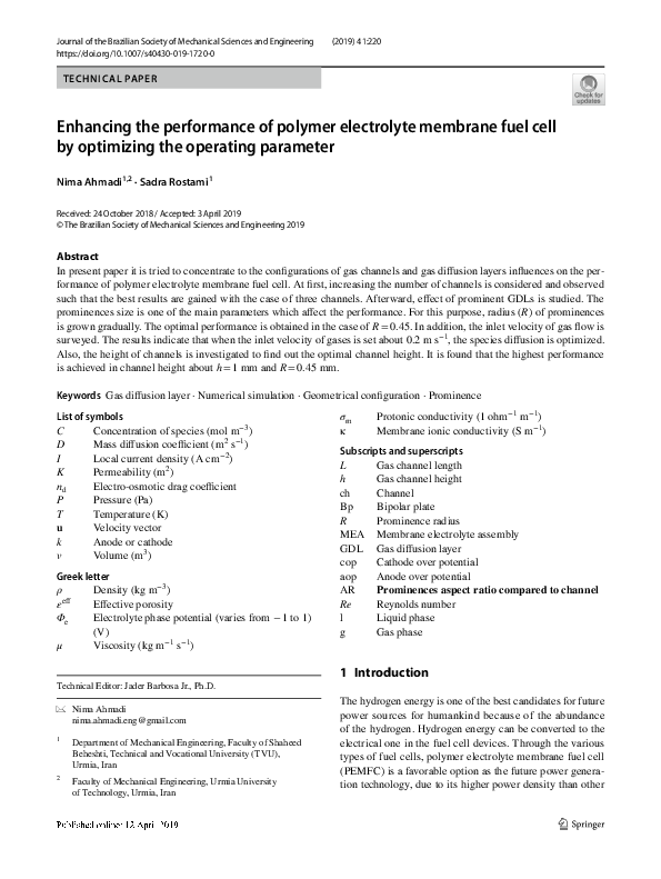 (PDF) Enhancing the performance of polymer electrolyte membrane fuel ...