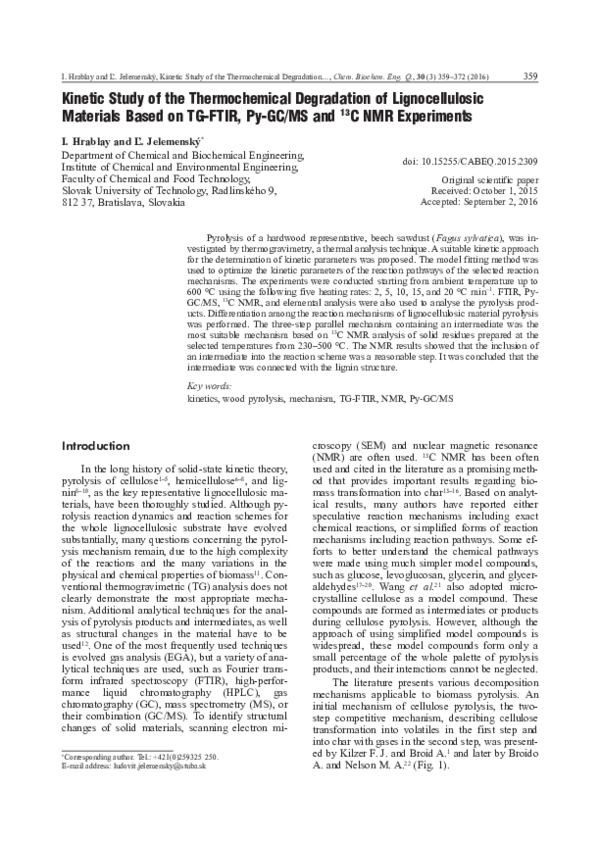 (PDF) Kinetic Study of the Thermochemical Degradation of ...
