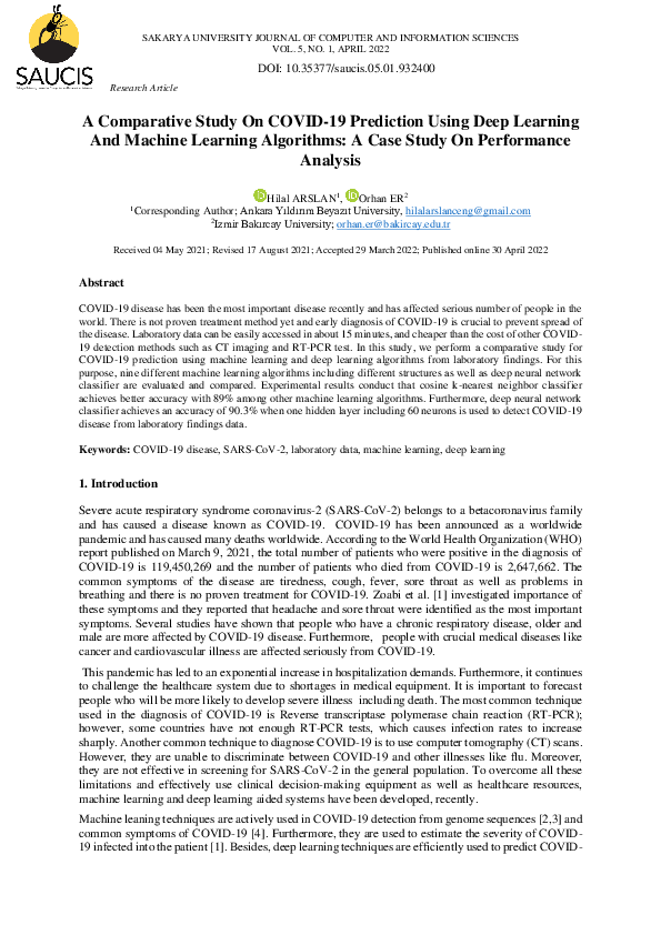 (PDF) A comparative study on COVID-19 prediction using deep learning ...