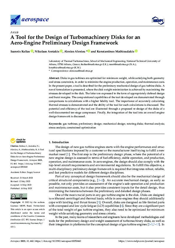 (PDF) A Tool for the Design of Turbomachinery Disks for an Aero-Engine ...