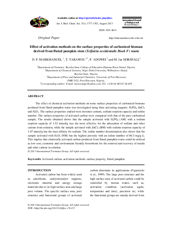 (PDF) Effect of activation methods on the surface properties of ...