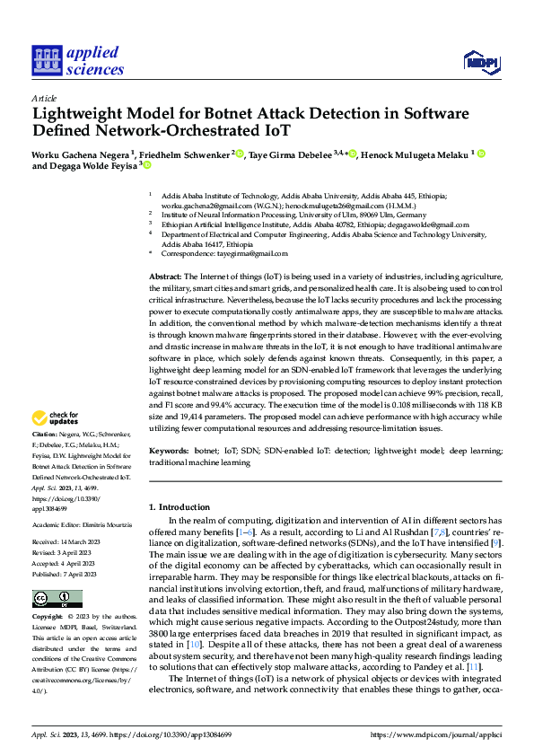 (PDF) Lightweight Model for Botnet Attack Detection in Software Defined ...