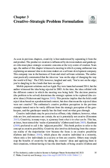 (PDF) Creative–Strategic Problem Formulation