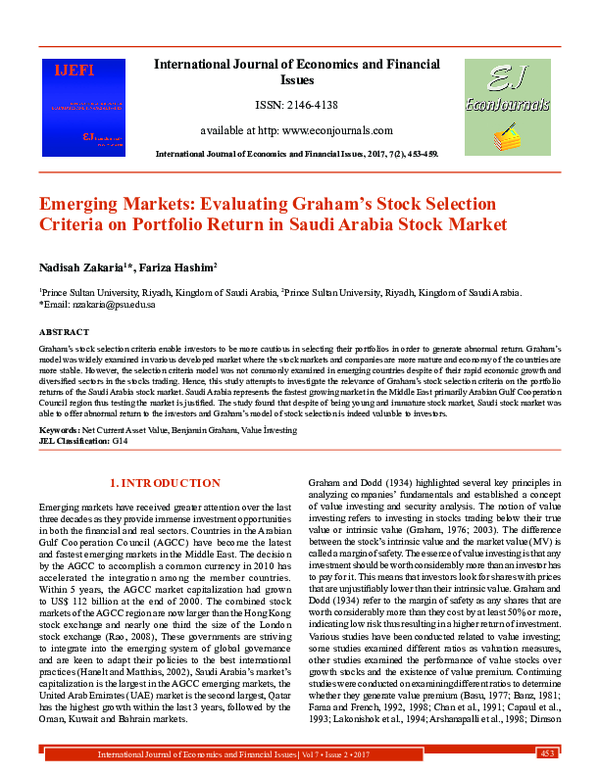 (PDF) International Journal of Economics and Financial Issues Emerging ...