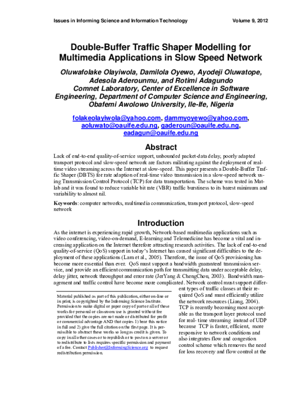 (PDF) Double-Buffer Traffic Shaper Modelling for Multimedia ...