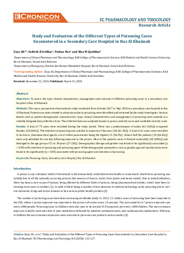 (PDF) Study and Evaluation of the Different Types of Poisoning ...