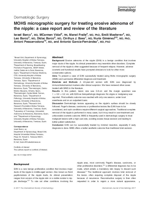 (PDF) MOHS micrographic surgery for treating erosive adenoma of the ...