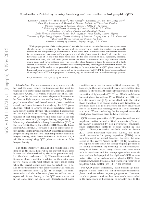 (PDF) Realization of chiral symmetry breaking and restoration in ...