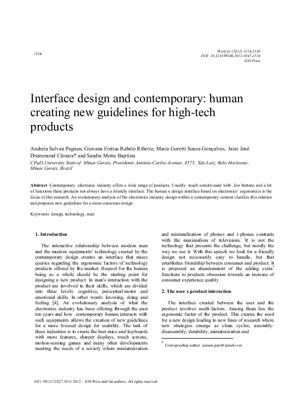 (PDF) Interface design and contemporary: human creating new guidelines ...