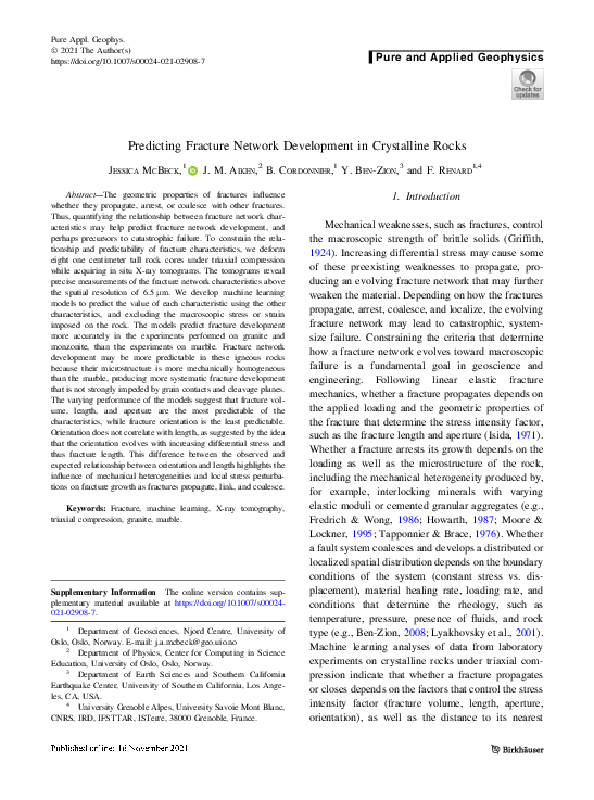 (PDF) Predicting fracture network development in crystalline rocks