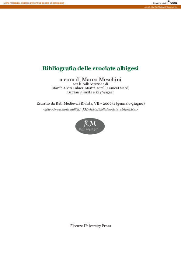 Bibliografia delle crociate albigesi