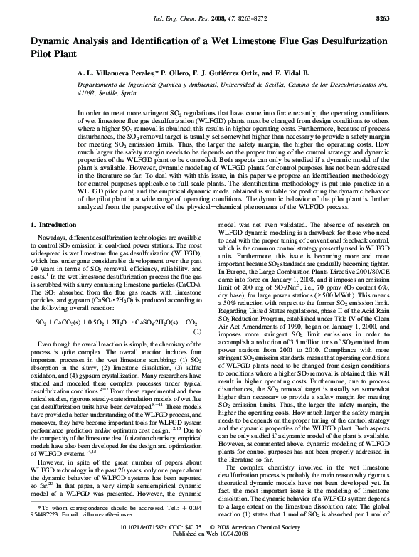 (PDF) Dynamic Analysis and Identification of a Wet Limestone Flue Gas ...