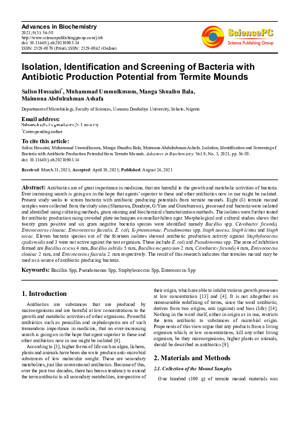 (PDF) Isolation, Identification and Screening of Bacteria with ...