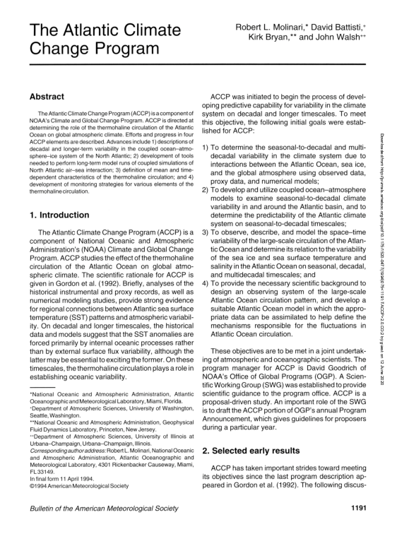 (PDF) The Atlantic Climate Change Program