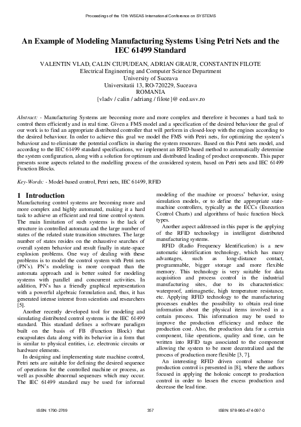 (PDF) An example of modeling manufacturing systems using Petri nets and ...