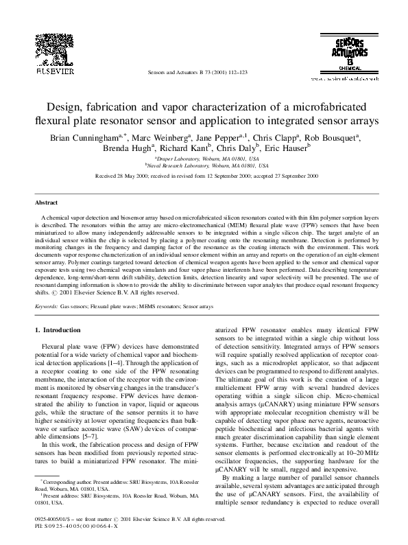 (PDF) Design, fabrication and vapor characterization of a ...