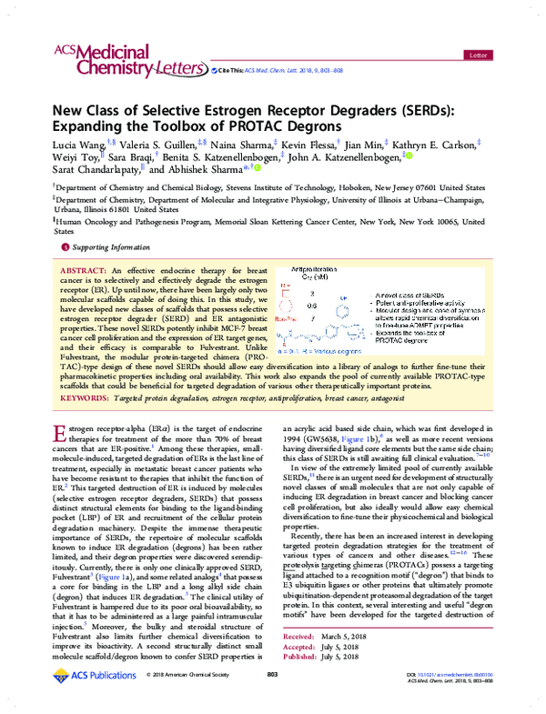 (PDF) New Class of Selective Estrogen Receptor Degraders (SERDs ...
