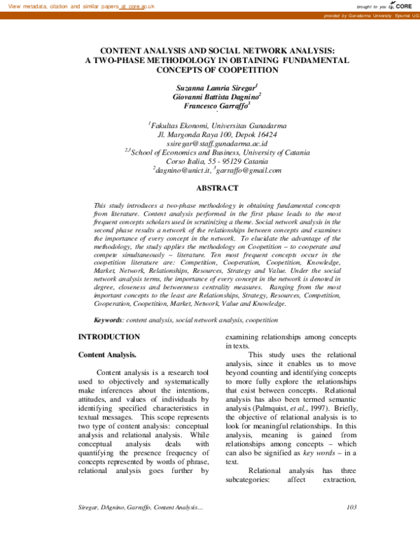 (PDF) Content Analysis and Social Network Analysis: A Two-Phase ...