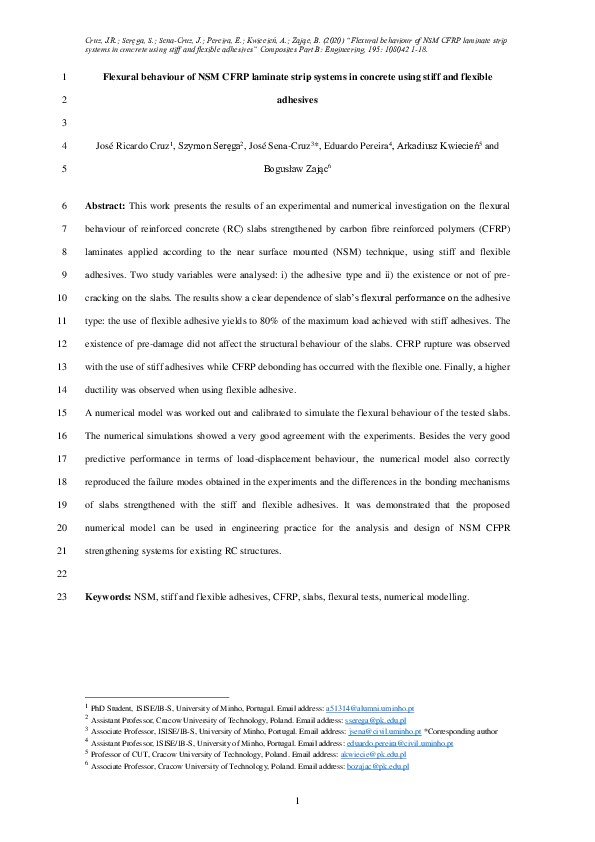 (PDF) Flexural behaviour of NSM CFRP laminate strip systems in concrete ...