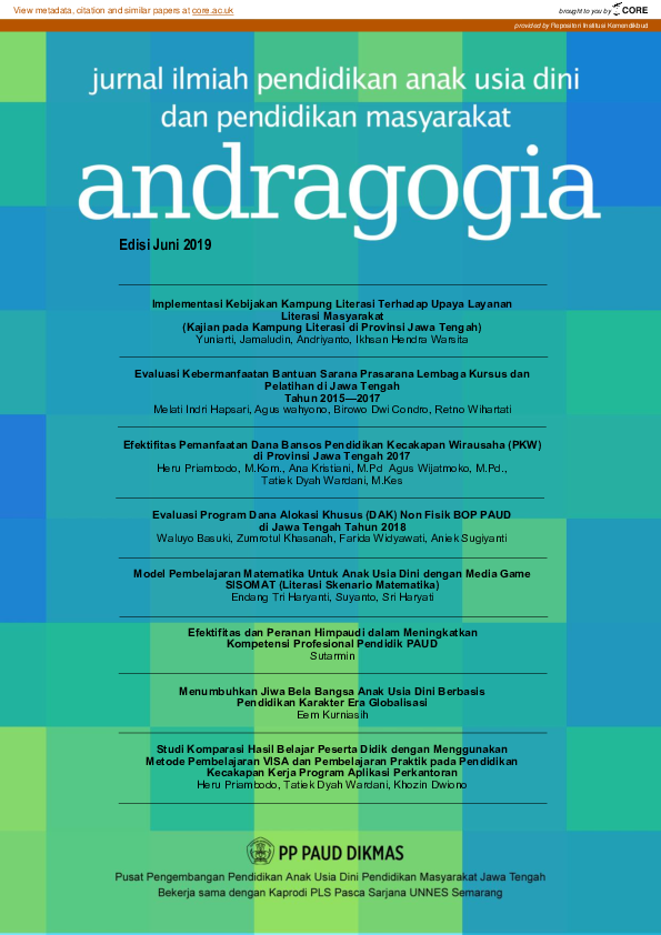 (PDF) Andragogia : jurnal ilmiah pendidikan anak usia dini dan ...
