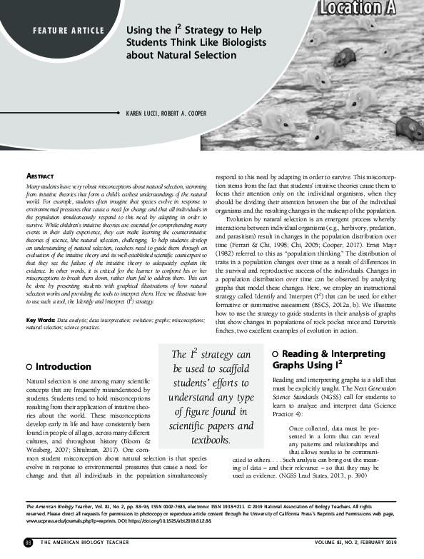 (PDF) Using the I2 Strategy to Help Students Think Like Biologists ...