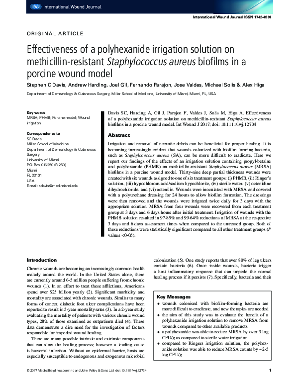 (PDF) Effectiveness of a polyhexanide irrigation solution on ...