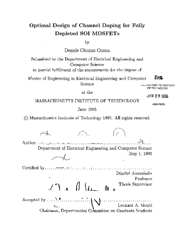 (PDF) Optimal design of channel doping for fully depleted SOI MOSFETs