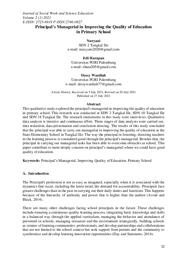 (PDF) Principal’s Managerial in Improving the Quality of Education in ...