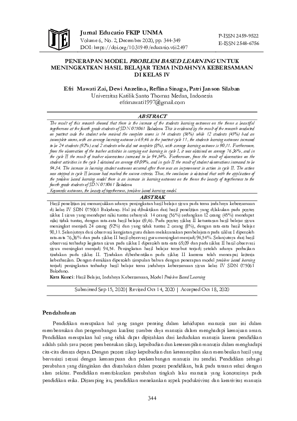 (PDF) Penerapan Model Problem Based Learning Untuk Meningkatkan Hasil ...