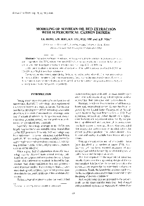 (PDF) Modeling of soybean oil bed extraction with supercritical carbon ...