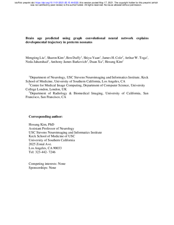 (PDF) Brain age predicted using graph convolutional neural network ...