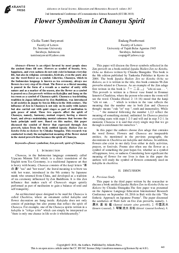 (PDF) Flower Symbolism in Chanoyu Spirit Cicilia Tantri Suryawati