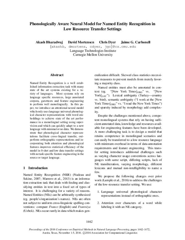 (PDF) Phonologically Aware Neural Model for Named Entity Recognition in ...