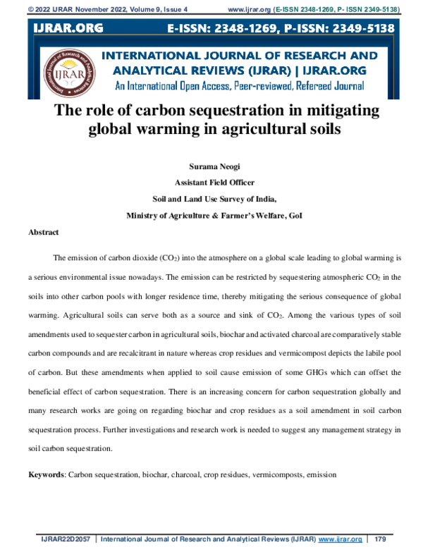 (PDF) The role of carbon sequestration in mitigating global warming in ...